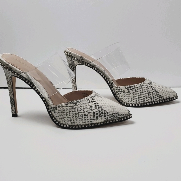 BCBGeneration | Shoes | Bcbg Harlina Ivory Snake Slipon Heels Size 65 |  Poshmark